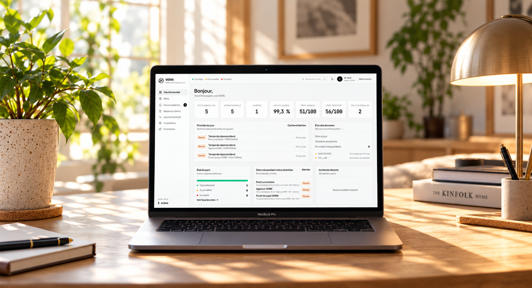 Interface NEXA présentée sur un MacBook