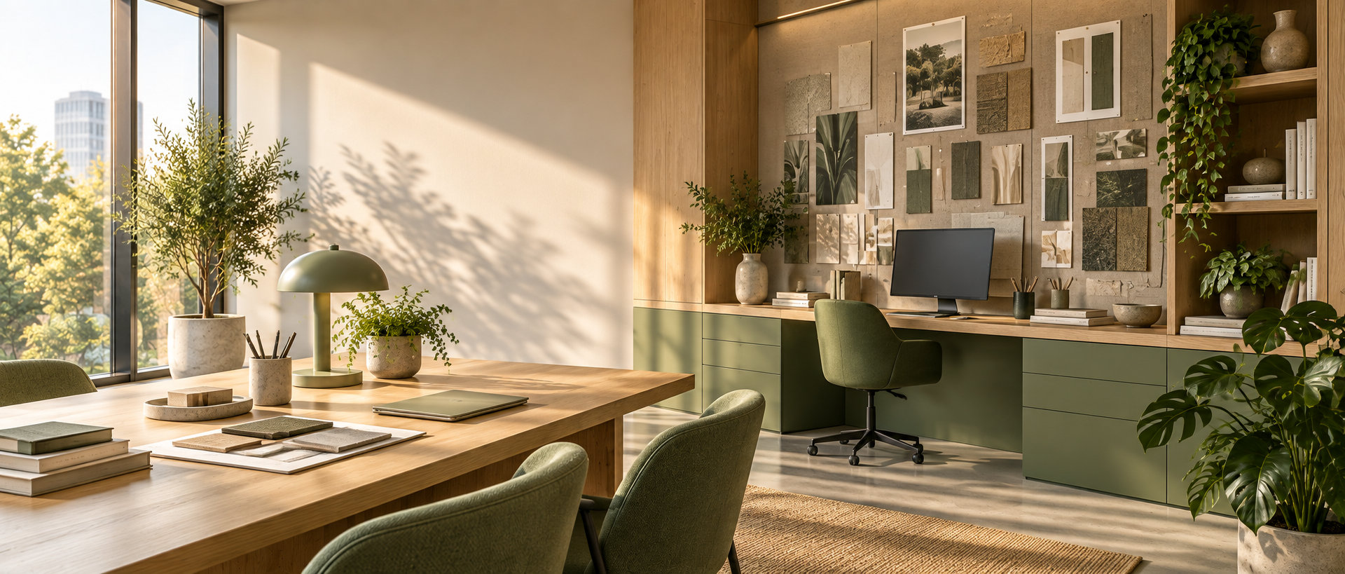Studio créatif contemporain baigné de lumière naturelle
