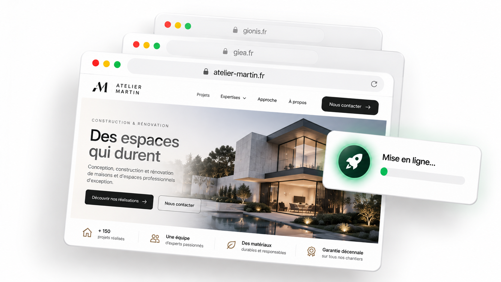 Site web prêt à être mis en ligne
