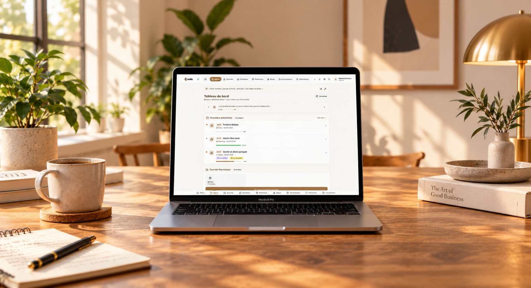 Approvisionnement EVOLIS présenté sur un MacBook